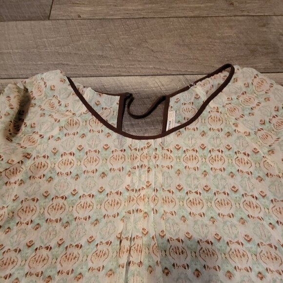 Blu Pepper long sleeve blouse - Size Med.  Brown/Mint/Cream - Picture 4 of 8